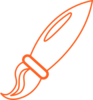 Paintbrush Orange White Clip Art