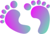 Two Tone Purple Baby Feet Clip Art