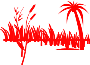 Red Palm Tree And Grass Clip Art