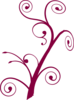 Maroon Branch Swirl Clip Art