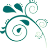 Teal Paisley Clip Art