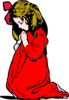 Prayer Girl In Red Clip Art