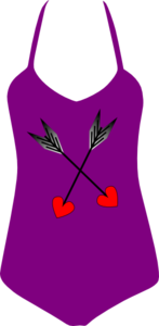 Crossed Heart One Peice Clip Art