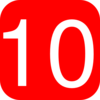 Red, Rounded, Square With Number 10 Clip Art