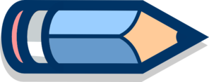 Blue Pencil Horizontal #2 Clip Art