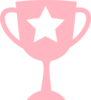 Pink White  Trophy Clip Art