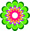 Geometric Flower Multicolor Clip Art