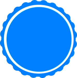 Teal Scallop Circle Frame Clip Art