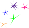 Colored Sparkles Top Left Clip Art