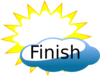 Cloudy Sun Finish Clip Art