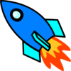 Blue Rocket Clip Art