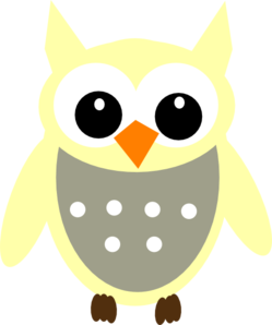 Yellow Gray Owl Clip Art
