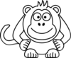 Black And White Cartoon Monkey Clip Art
