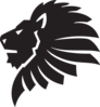 Lion Face Outline Cut Clip Art