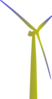 Wind Turbine Shaded Green And Blue Clip Art