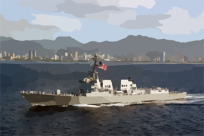 The Newly Commissioned Guided Missile Destroyer Uss Chafee (ddg 90) Sails Into Her New Homeport Of Pearl Harbor, Hawaii. Clip Art