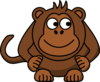 Monkey Looking Right Clip Art