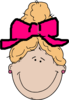 Girl Face Bow Clip Art