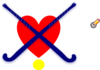 Hockey Sticks Blue With Heart Clip Art