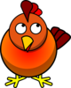 Chicken Looking Up Left Clip Art