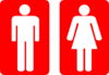 Red & White Toilet Sign Clip Art