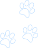 Blue Paw Outline Pattern Clip Art