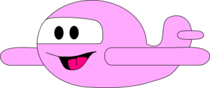 Happy Pink Airplane Clip Art