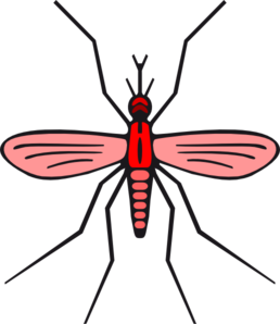 Mosquito In Red Color Version 2 Clip Art