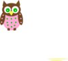 Pink And Green Owl Clip Art