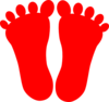 Red Footprints Clip Art