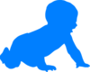 Baby Silhouette Blue Clip Art