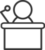 B/w Podium Clip Art