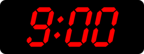 9:00 Black Red Clip Art