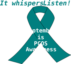 Pcos Ribbon- It Whispers. Listen! September Is Pcos Awareness Month Clip Art