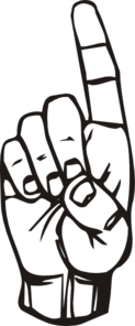 Sign Language D, Finger Pointing Clip Art