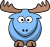 Pale Blue Moose Clip Art