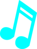 Blue 16th Note Clip Art