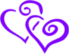Lavender Intertwined Hearts Clip Art