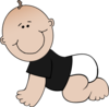 Crawling Baby Black Shirt Clip Art