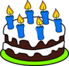 Cake 6 Candles Clip Art