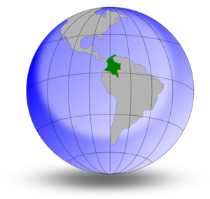 Colombia On The Globe Clip Art