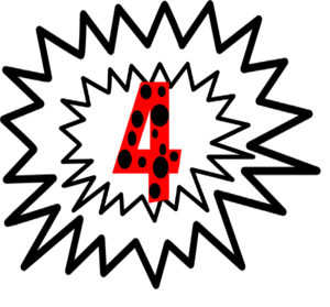 Explosion 4 Red With Black Dots  Clip Art