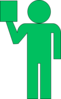 Man With Ipad Green Clip Art