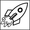 Rocket - Black And White Clip Art