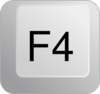 F4 Keyboard Button Clip Art