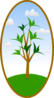 Oval Tree Landscape Clip Art