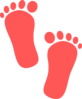 Peach Foot Prints Clip Art