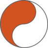 Ying Yang - Orange/white Clip Art