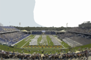 The U.s. Naval Academy Brigade Of Midshipmen March Into The Recently Renovated Jack Stephens Field Clip Art