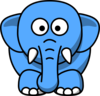 Blue Elephant Clip Art